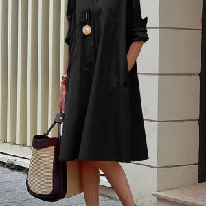 A-Line Midi Shift Dress