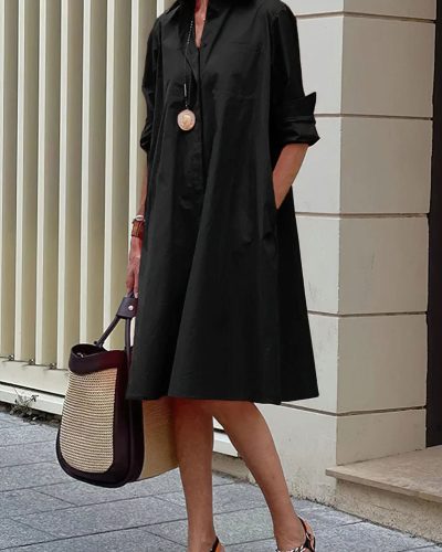 A-Line Midi Shift Dress