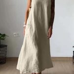 A-line spaghetti strap sleeveless dress