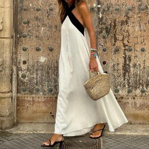 Cross Strap Sleeveless Backless Dress