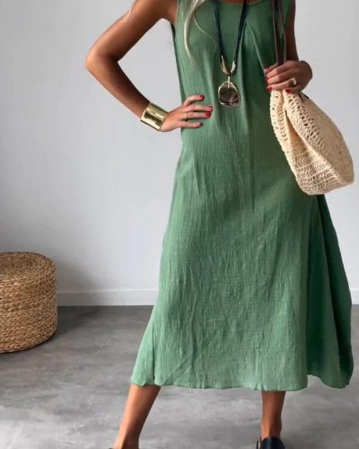Sleeveless Linen Tank Dress