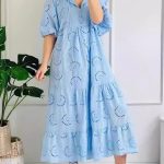 Summer Floral Lace Eyelet Dress