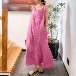 Summer Sleeveless Cotton Waist Vest Beach Dress