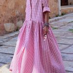 Vintage Plaid Button Long Sleeve Shirt Dress