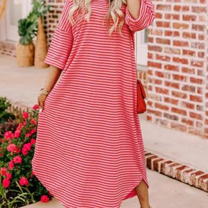 Women’s Contrast Striped T-Shirt Dress