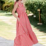 Women’s Vintage Plaid Ruffle Dress
